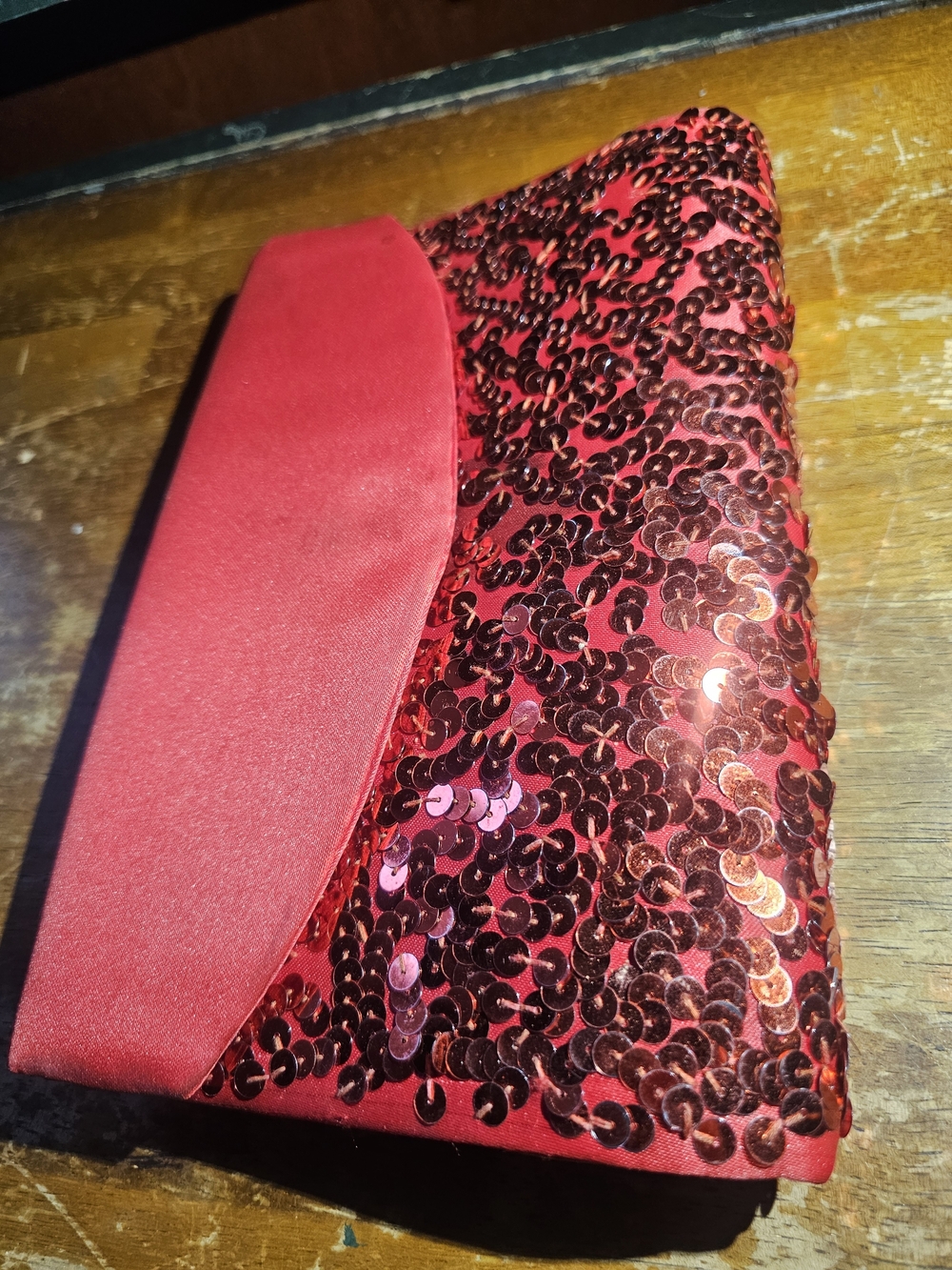 Vintage Red Sequin Evening Clutch